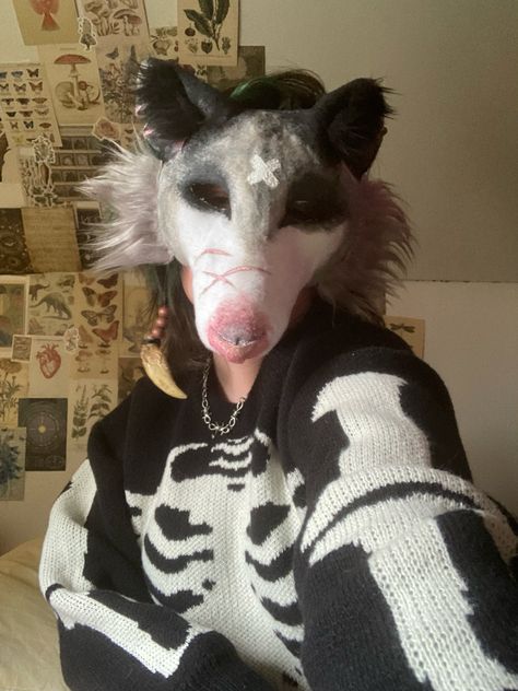 Skunk Therian Mask, Possum Therian Mask, Opossum Therian Mask, Black Therian Mask, Racoon Therian Mask, Therian Dog Mask, Raccoon Therian Mask, Opossum Fursuit, Possum Fursuit