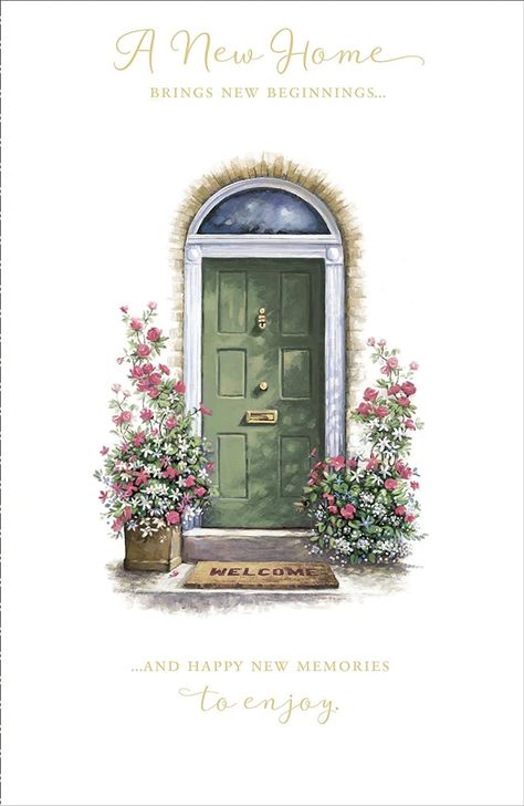 A New Home Brings New Beginnings - Greeting Card : Amazon.co.uk: Stationery & Office Supplies Congratulations On New Home, What Is A Husband, New Home Congratulations, Lilac Balloons, Happy Anniversary Cards, 40th Birthday Cards, New Home Cards, Nostalgic Images, 50th Birthday Cards