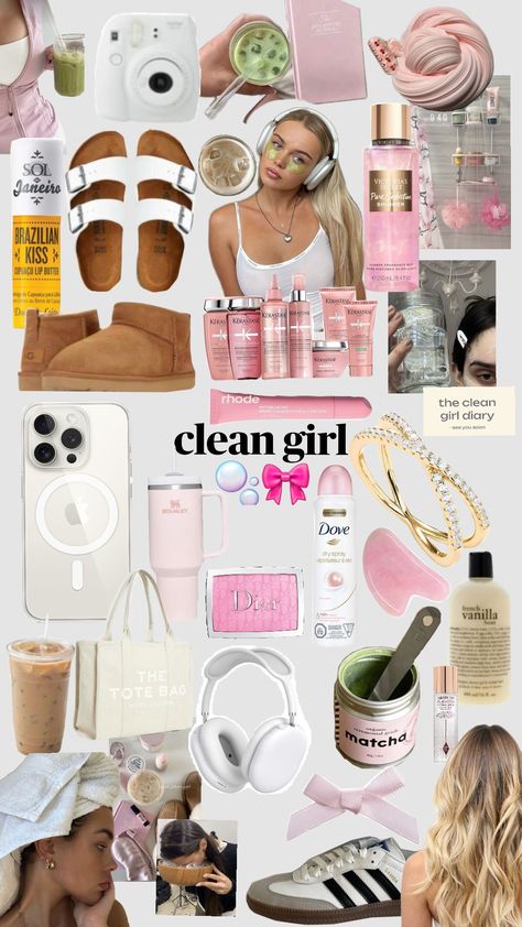 clean girl aesthetic 🫧🎀🥥 Clean Girl Aesthetic Christmas List, Clean Girl Birthday Gifts, Clean Girl Gift Ideas, Stuff To Get From Walmart, Girl Stuff Aesthetic, Clean Girl Aesthetic Gift Ideas, That Girl Essentials, It Girl Essentials, Clean Girl Wishlist