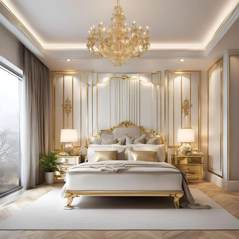 Gold Bedroom Ideas to Elevate Your Space Gold Bedroom Ideas, Bar Restaurant Interior, Glamourous Bedroom, Opulent Interiors, Classic House Design, Gold Bedroom, Luxurious Bed, Luxurious Bedroom, Elegant Bedroom