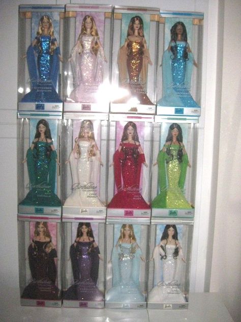 BEAUTIFUL!! BIRTHSTONE BARBIE COLLECTION Dolls #Mattel #DollswithClothingAccessories Collectors Barbie Dolls, Collector Barbie Dolls, Birthstone Barbie, Historical Barbie Dolls, Barbie Birthstone Collection, Barbie Memes, Vintage Toys For Sale, Collector Barbie Dolls Vintage, Barbie Dolls For Sale