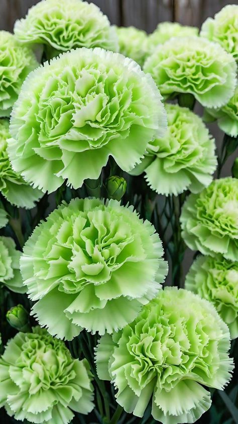 Flower Gleam And Glow, Pale Flowers, Carnation Colors, Green Carnation, Carnation Flowers, Good Morning Inspiration, Rainbow Roses, Morning Inspiration, Costume Contest