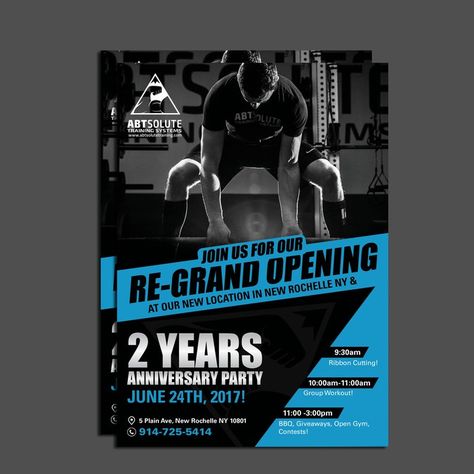 abtsolutetraining picked a winning design in their postcard, flyer or print contest. For just US$299 they received 44 designs from 7 designers. Open Gym, Dayton Flyers, Fitness Healthy Lifestyle, Logo Evolution, New Rochelle, Train System, Real Estate Business Cards, Custom Postcards, Love Fitness