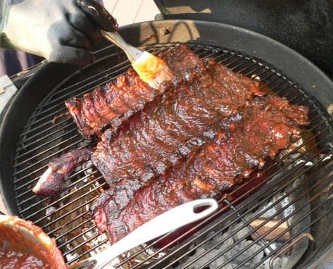 Baby Back Ribs on a Charcoal Grill - Grilling 24x7 Grilled Ribs Charcoal, Babyback Ribs Recipe, Grilled Beef Ribs, Weber Recipes, Grilled Baby Back Ribs, Recipes Grill, Best Barbecue Sauce, Weber Charcoal Grill, Ribs In Oven