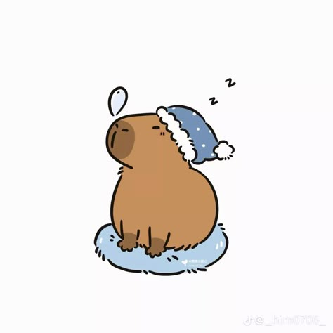 Capybara Art Illustrations, Capybara Photo, Capybara Clipart, Capybara Cartoon, Sleeping Drawing, Scorpio Art, Kawaii Cats, Your Name Anime, Ban Ban