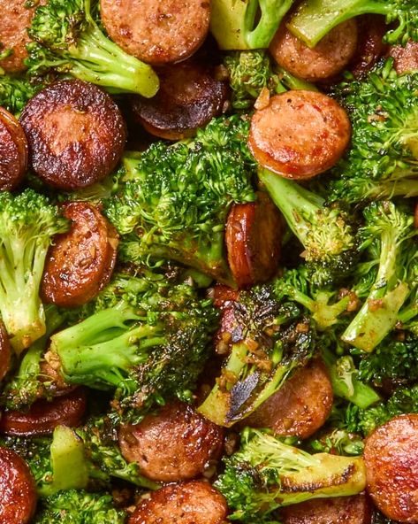 Sausage and Broccoli Skillet Recipe (4 Ingredients, 30 Minutes) | The Kitchn Broccoli Sausage, Broccoli Skillet, Sausage And Broccoli, Sausage Broccoli, Veggie Skillet, Cajun Sausage, Smoked Sausage Recipes, Sausage Dinner, Homemade Cajun Seasoning