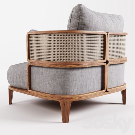 Rattan Sofa GTV Promenade Lounge - Arm chair - 3D Models Casual Living Room Design, Outdoor Sofa Design, Luxury Chair Design, Sofa Rattan, Japanese Furniture, Woven Chair, Luxury Chairs, Living Room Sofa Design, Lobby Design