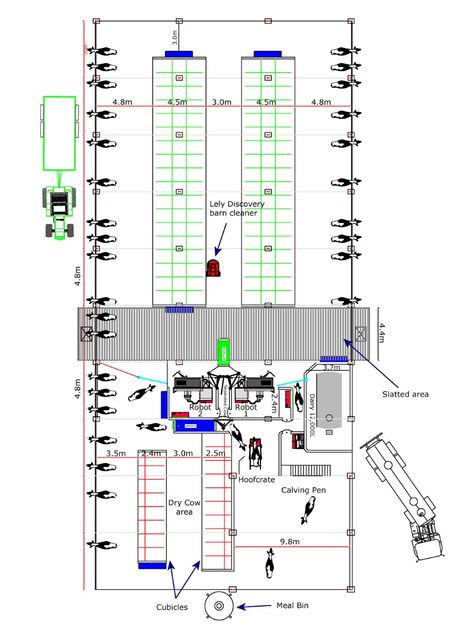 Buildings focus: Milking 28 cows in a brand new indoor robotic-milking system - Agriland.ie Cow Shed Design, Cattle Housing, Cattle Barn, Dairy Farming, Cow Shed, Cow House, Raising Farm Animals, Instagram Wall, Small House Front Design