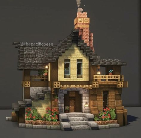 Minecraft Small House, Minecraft House Ideas, Houses Minecraft, Case Minecraft, Rumah Minecraft Sederhana, Minecraft Mansion, Minecraft Structures, Minecraft House Plans, Minecraft Farm