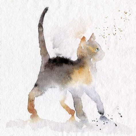 Akvarel Illustration, Illustration Kunst, Watercolour Inspiration, 수채화 그림, Watercolor Cat, Watercolor Art Lessons, Arte Animal, Watercolor Inspiration, Cat Painting