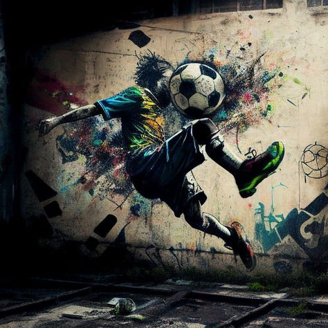 Football Graffiti, Iphone Wallpaper Unicorn, Football Paintings, Wallpaper Horizontal, Street Football, Graffiti Images, Art Football, Soccer Art, Free Football