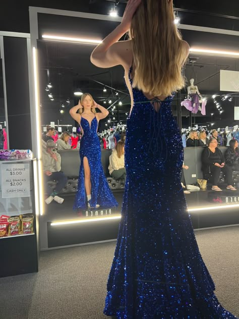 Royal Blue Open Back Prom Dress, Sparkle Blue Dress, Prom Dresses Dark Blue Sparkly, Dark Blue Sparkly Prom Dress, Royal Blue Prom Dress Long Sparkle, Deep Blue Prom Dress, Bold Prom Dresses, Blue Sparkly Prom Dresses, Prom Dresses Long Blue Royals