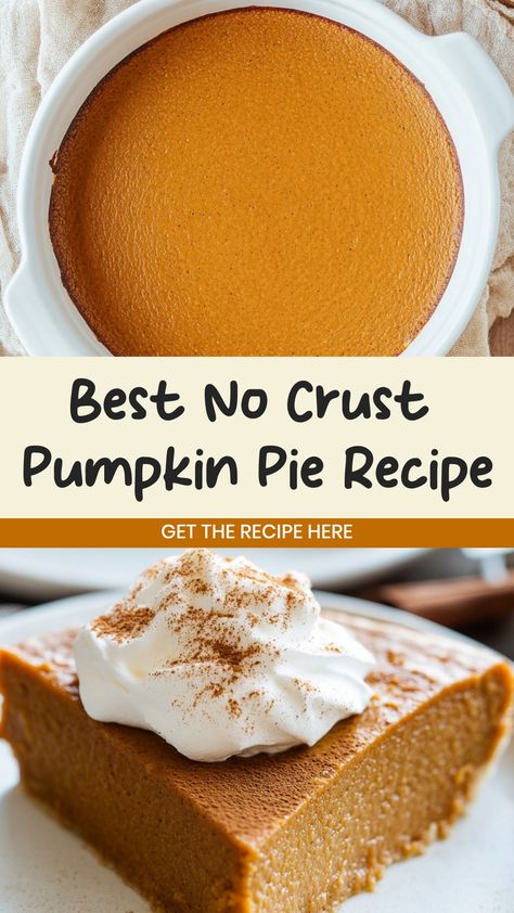 Indulge in the rich and creamy goodness of a delicious no crust pumpkin pie, perfect for satisfying your fall cravings. This easy-to-make dessert is a must-try for any pumpkin lover! With its perfectly spiced pumpkin filling and silky texture, it's sure to be a hit at your next gathering. Enjoy all the flavors of traditional pumpkin pie without the hassle of making a crust – talk about convenient!