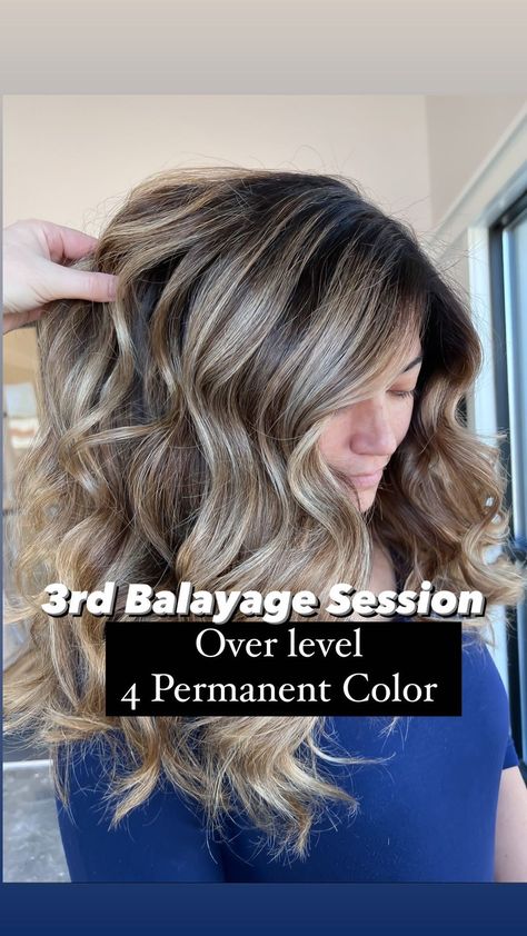 camouflageandbalayage on Instagram: 3rd Balayage Session over permanent color Amanda is a natural level 3 and I use a level 4 permanent color for her base color to cover her… Level 4, Level 3, Base Colour, Balayage, On Instagram, Color, Instagram