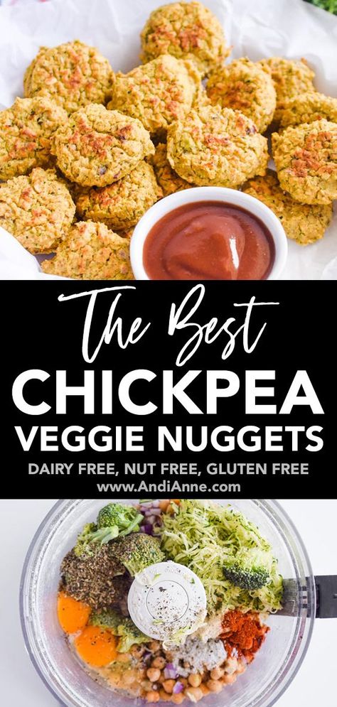 Vegetable Nuggets, Chickpea Broccoli, Chickpea Nuggets, Baked Chickpea, Veggie Nuggets, Gluten Free Recipes For Kids, Gluten Free Vegetarian Recipes, Meatless Meal, Vegetarian Protein