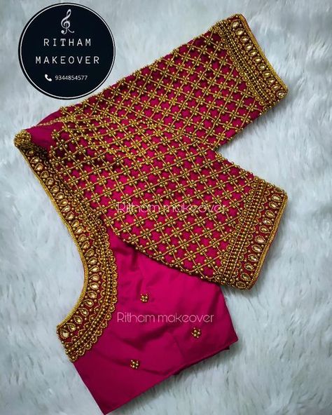 Aari Wrk Blouse Designs Simple, Wedding Embroidery Blouse Designs, Wedding Maggam Work Designs, Aari Work Blouse Design Images Bridal, Latest Bridal Aari Work Blouse Designs, Arri Work Blouse Designs Latest, Arri Work Blouse Designs Wedding, Arri Blouse Designs Latest, Aari Work Blouse Wedding Back Neck