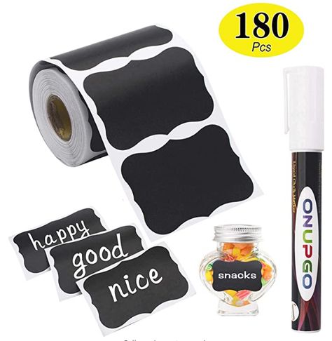 Pvc Storage, Chalkboard Stickers, Pint Mason Jars, Storage Labels, Liquid Chalk Markers, Chalkboard Labels, Chalk Pens, Liquid Chalk, Black Chalkboard