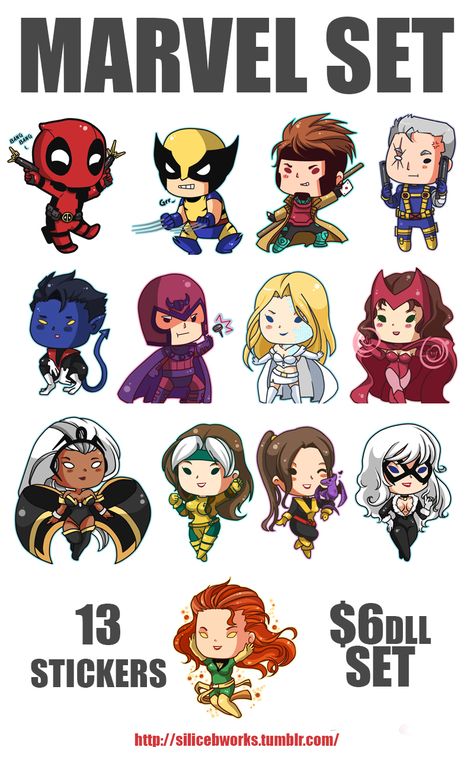 Marvel Set! 13 stickers for 6dlls plus shipping.Also por sale:AVENGERS ... Chibi Superhero, How To Draw Chibi, Superhero Pictures, Baby Marvel, Draw Chibi, Chibi Marvel, Avengers Cartoon, Stickers Ideas, Drawing Superheroes