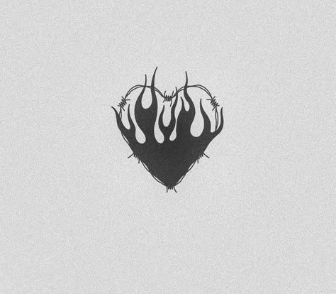 Small Elbow Tattoo Men, Heart On Fire Tattoo, Chest Tattoos For Guys, Barbwire Heart, On Fire Tattoo, Flames Tattoo, Small Chest Tattoos, Chest Tattoo Ideas, Simple Tattoos For Guys