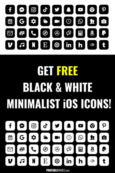 Free Aesthetic iPhone APP Icons: Black & White Black And White Minimalist App Icon, App Icon Packs Free, Iphone Icon Pack Free, Free Iphone App Icons Black, Black And White Ipad Aesthetic, Free Ios Icons, Anime App Icons Black, Minimalist Iphone Icons, Cool App Icons Aesthetic