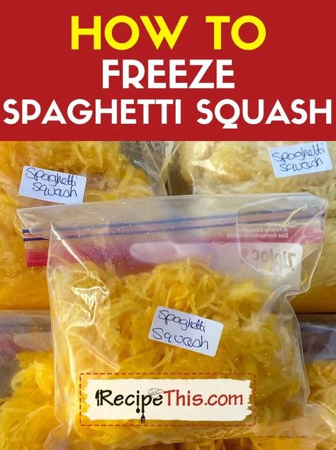 Recipe This | How To Freeze Spaghetti Squash Freeze Spaghetti Squash, Freeze Spaghetti, Freezing Spaghetti Squash, Spaghetti Squash Seeds, Spaghetti Squash Pasta, Spaghetti Squash Recipe, Cooking Spaghetti Squash, Pressure Cooking Recipes, Healthy Baked Chicken