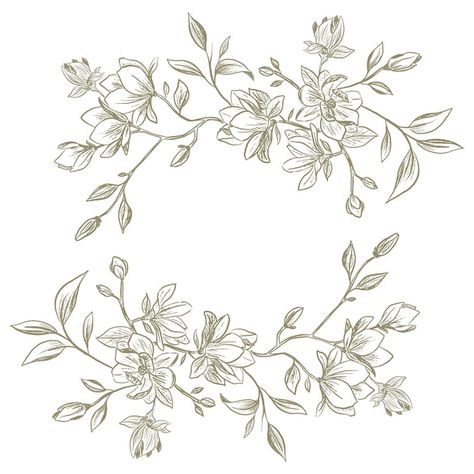 Flower Frame Drawing, Frame Sketch, Frame Drawing, Disney Drawings Sketches, Painted Clothing, Hand Painted Clothing, Decorative Frame, Sketch Style, Floral Frame