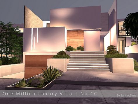 Sarina_Sims' One Million Luxury Villa - No CC Millionaire Mansion, Small Indoor Pool, Sims 4 Modern House, Lotes The Sims 4, The Sims 4 Lots, Die Sims 4, Sims 4 House Building, Dream Mansion, Small Modern Home