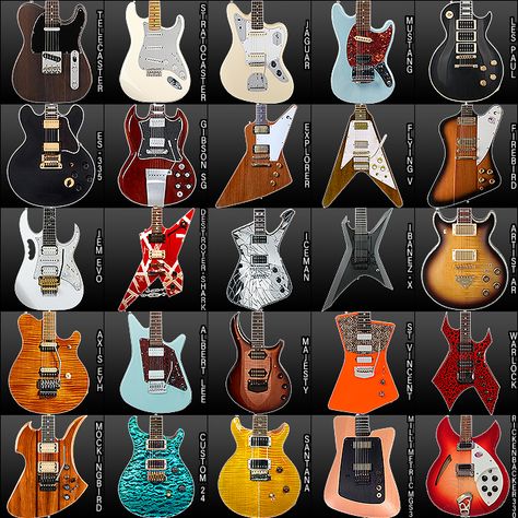 Electric Guitar Body Shapes, Guitar Body Shapes, Washburn Guitars, Godin Guitars, Gibson Firebird, Gibson Flying V, Gibson Explorer, Dean Guitars, Les Paul Jr