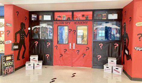 Mystery Book Fair Theme, Literati Book Fair, Sherlock Holmes Party Decorations, Detective Vbs, Steam Classroom, Detective Theme, Fair Theme, School Hall, Holiday Club