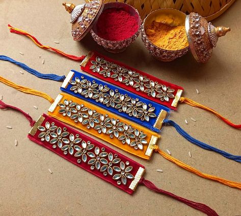 Crochet Rakhi, Rakhi 2023, Kundan Rakhi, Rakhi Diy, Hanging Door Beads, Silk Thread Earrings Designs, Buddhism Wallpaper, Handmade Rakhi Designs, Easy Yarn Crafts