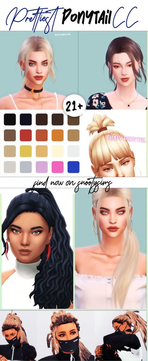 ponytail CC Ponytail Haircut Method, Sims 4 Ponytail Cc, Sims 4 Ponytail, Ponytail Haircut, Haircut Layers, Fun Ponytails, Fashionable Hairstyles, Messy Ponytail, Latest Hair Trends