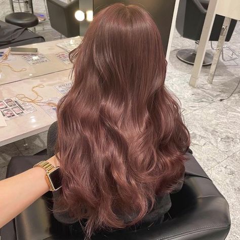 Hair Color For Long Hair, Color For Long Hair, Pinkish Brown Hair, Kpop Hair Color, For Long Hair Hairstyles, Hair Color Asian, Long Hair Hairstyles, Beige Hair, Korean Hair Color