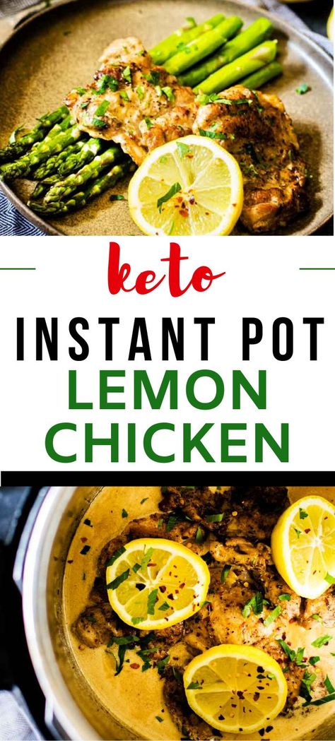 This easy Keto Instant Pot Lemon Chicken packs a surprising punch of flavor for a recipe that requires so little effort. (Plus it is easy to make with pantry staples!) The garlicky lemon sauce is absolutely magical. This is a recipe I turn to again and again. #kickingcarbs #lemonchicken #instantpot #instantpotchicken Instant Pot Lemon Chicken, Low Carb Instant Pot Recipes, Keto Chicken Thigh Recipes, Frozen Chicken Recipes, Keto Instant Pot, What To Make For Dinner, Chicken Thigh Recipes Crockpot, Boneless Chicken Thigh Recipes, Chicken Thigh Recipes Baked