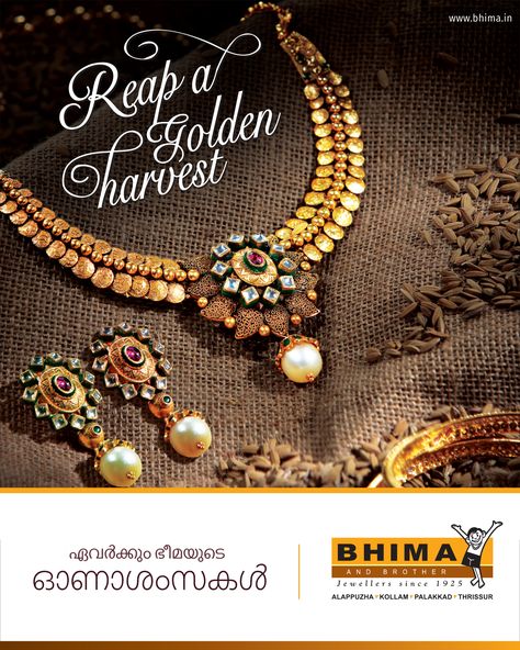 Let this Onam bring joy and prosperity to all. Happy Onam!!!   . #onam #festival #kerala #happyonam #traditional #fest #bhima #jewellery Onam Jewelry, Onam Festival Kerala, Bhima Jewellers, Jewelry Product Photography, Jewellery Ads, Jewellery Shoot, Onam Festival, Kundan Jewellery Bridal, Happy Onam