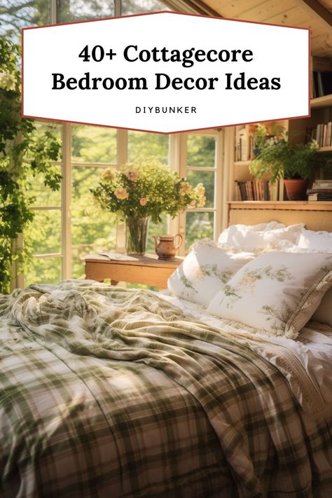 Bedroom Sanctuary Ideas, Cottagecore Quilt, Bookworm Bedroom, Cottagecore Bedroom Decor, Floral Patterns Vintage, Cottagecore Bedroom Ideas, Nature Inspired Bedroom, Whimsical Cottagecore, Cottagecore Bedroom