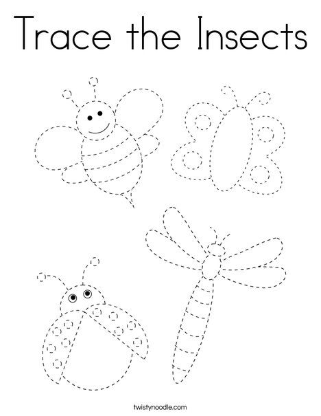 Trace the Insects Coloring Page - Twisty Noodle Bug Exploration Preschool, Insect Coloring Pages Preschool, Insects Activity Preschool, Serangga Aktiviti, Insect Activities Preschool Free Printable, Bug Worksheets Preschool Free Printable, Insects Worksheets Preschool, Bug Coloring Pages Free Printable, Insect Preschool Activities