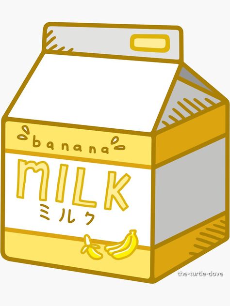 Banana Milk Drawing, Milk Drawing, Turtle Dove, Beige Icons:), Banana Milk, Box Template, Aesthetic Stickers, Stuff To Do, Sticker Design