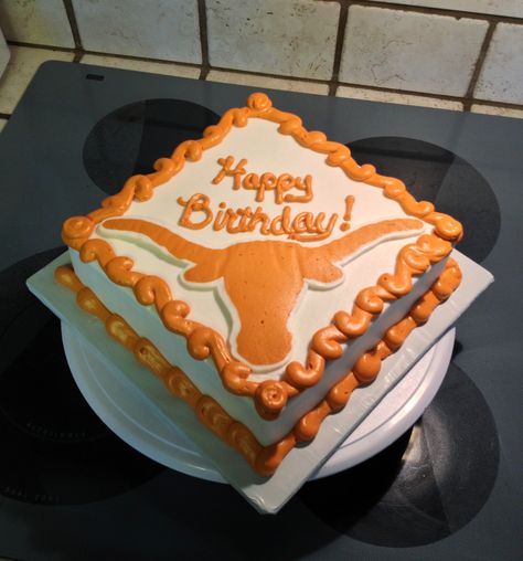 Longhorn birthday cake :) Longhorn Birthday Cake, Longhorn Cake, Cake Boy Birthday, Birthday Cake Boy, Cake Boy, Long Horn, 30th Bday, Birthday Cakes For Men, Texas Longhorn