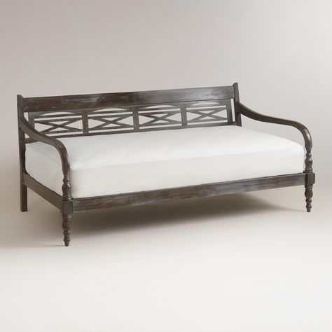 indonesian daybed frame from world market. SUN ROOM. World Market Daybed, Indonesian Daybed, Basement Guest Rooms, Daybed Frame, Guest Bedroom Decor, Office Guest Room, Guest Room Office, Attic Spaces, Simple Bed