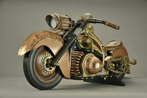 This is incredible. Steampunk Motorcycle, Steampunk Vehicle, Steampunk Gadgets, Mode Steampunk, Steampunk Tendencies, Style Steampunk, Motorcycle Painting, Motorcycle Types, Steampunk Diy