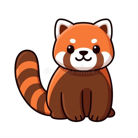 Red Panda Character, Panda Drawing Easy, Red Panda Drawing, Red Panda Cartoon, Kawaii Vector, Red Panda Cute, Red Panda Baby, Drawing Kawaii, Panda Cartoon