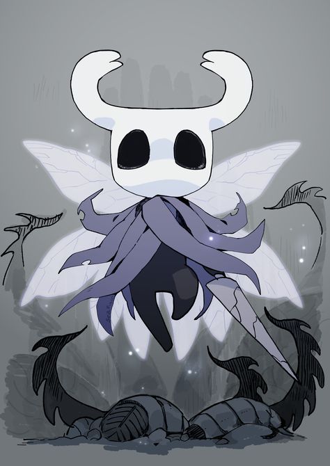 Hollowknight hollow knight ghost illustration Cute Hollow Knight, The Hollow Knight, Hollow Night, Hollow Art, Knight Art, Arts Ideas, The Knight, The Vessel, Fan Art Drawing