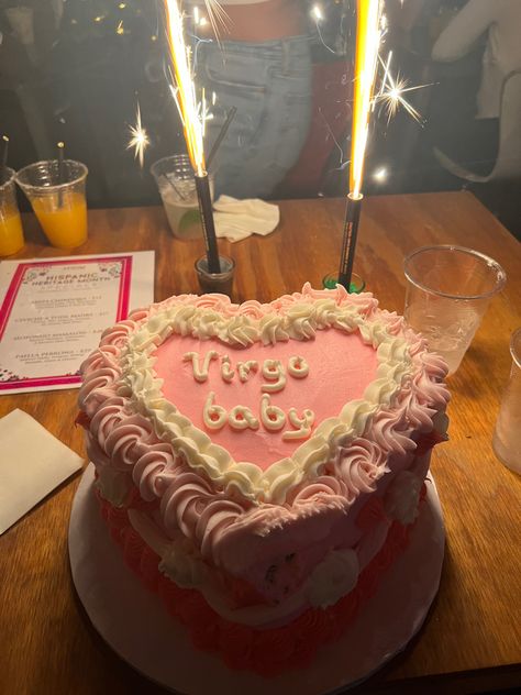 Virgo birthday cake Virgo Bday Cake, Virgo Cake Ideas, Birthday Widget, Virgo Birthday Cake, Virgo Szn, Heart Shaped Cake, Virgo Birthday, Heart Shaped Cakes, Shaped Cake