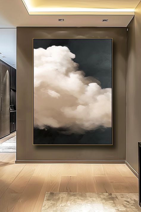 Original handmade acrylic painting of dramatic white clouds against dark sky, minimalist abstract wall art Textured Cloud Painting, Abstract Cloud, Dark Sky, Handmade Wall Art, Cloud Painting, Handmade Artwork, Dark Skies, Dreamy Art, Ethereal Beauty