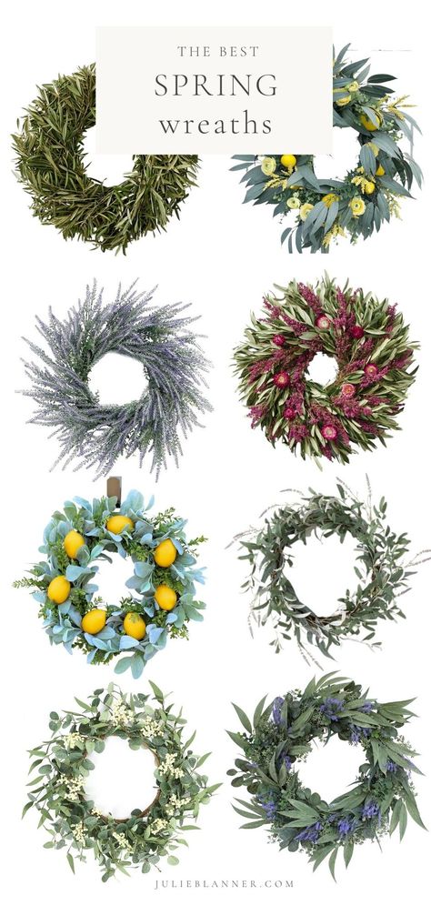 12 of the Best Spring Wreaths | Julie Blanner Wreath Above Fireplace, Heather Wreath, Spring Wreath For Front Door, Dried Wreath, Wreath Indoor, Julie Blanner, Bright Decor, Spring Outdoor, Pretty Wreath