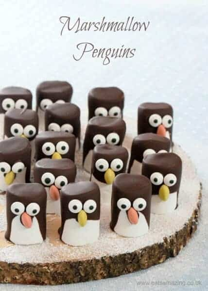 Marshmallow Penguins, Jul Kaka, Kotak Bento, Christmas Candy Homemade, Christmas Buffet, Easy Christmas Treats, Christmas Recipes Appetizers, Best Christmas Recipes, Edible Crafts