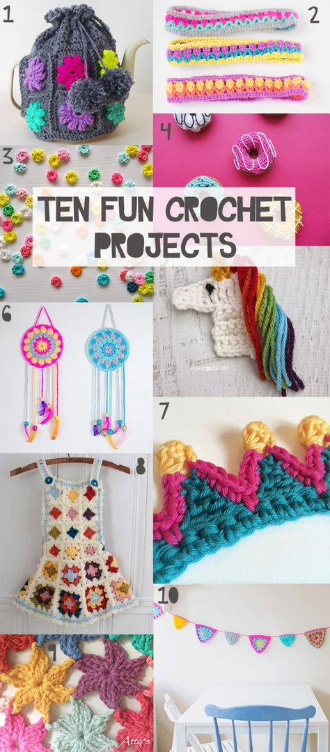 10 super fun crochet projects Quick Crochet Projects, Skirt Sweater, Quick Crochet Patterns, Crochet Dishcloth, Easy Crochet Projects, Diy And Crafts Sewing, Beginner Crochet Projects, Fun Crochet, Quick Crochet