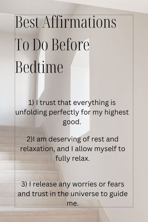 Bedtime Affirmations, Best Affirmations, Gratitude Affirmations, Spiritual Manifestation, Daily Positive Affirmations, Morning Affirmations, Words Of Affirmation, Bedtime Routine, Positive Self Affirmations