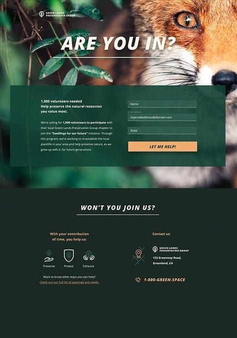 Landing Page Inspiration, Landing Page Examples, Volunteers Needed, Best Landing Pages, Infographic Design Layout, App Landing Page, Email Marketing Software, Landing Page Template, Email Marketing Services