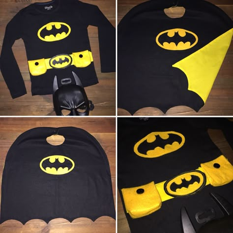 Diy Batman costume, for my 2 year old grandson Phillip..❤️ Tshirt, Cape and belt. Batman Gifts For Men, Diy Batman Costume, Batman Costume For Boys, Batman Costume For Kids, Batman Costume Diy, Diy Batman, Batman Diy, Toddler Boy Halloween Costumes, Batman Gifts